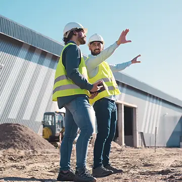 S-Works contracting team overlooking a construction project